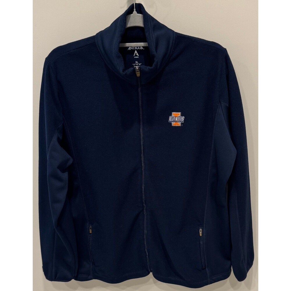 Illinois Fighting Illini - Antigua Full Zip Fleece Jacket - Women's XL - Navy